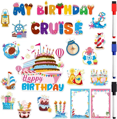Vista 15 de Decoraciones magnéticas para puerta de crucero, 12 piezas de imanes náuticos tropicales familiares para crucero, divertidos letreros magnéticos