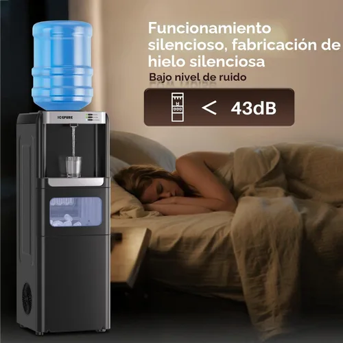 Vista 8 de ICEPURE Dispensador de agua 3 en 1 con máquina de hielo integrada, dispensador de enfriador de agua para carga superior de botella de 5 galones