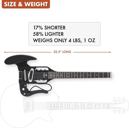 Vista 3 de Traveler Guitar Guitarra acústica Pro-Series Mod-X (negro mate), derecha, (PSM BKM)