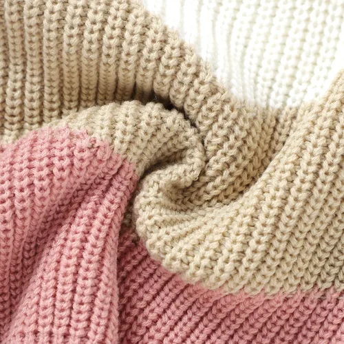 Vista 4 de LAGKIYOJ Suéter de punto de manga larga para bebé niña pequeña con bordado de bastón de caramelo, ropa de otoño e invierno