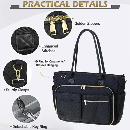 Vista 7 de Teacher Toted Laptop Bag with Cup Holder,Nurse Bags Professional Briefcases Business Computer Purses Handbag