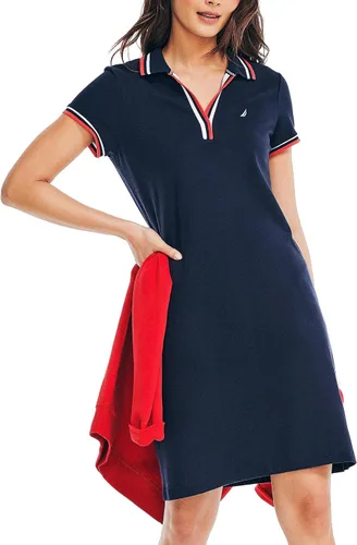 Vista 4 de Nautica Vestido tipo polo oceánico hecho de forma sostenible para mujer