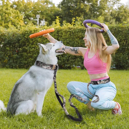 Vista 6 de TSPRO Correa de perro manos libres para caminar y correr con cinturón de seguridad para automóvil, correa elástica que absorbe los golpes con mango
