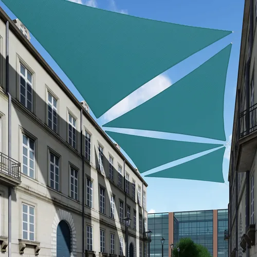 Vista 16 de TANG Toldo parasol triangular de 2 x 2 x 2 pies, para patio, tela permeable con bloqueo UV para pérgola, patio trasero, porche, terraza, jardín Beige