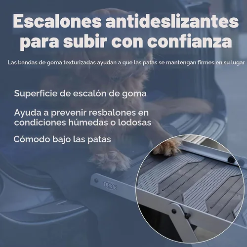 Vista 6 de TRIXIE Escalones plegables de aluminio para mascotas para perros de hasta 165 libras ajustables de 19.5 a 27.5 pulgadas
