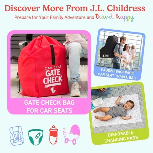 Vista 10 de J.L. Childress Bolsa de viaje para cochecitos individuales y algunos dobles, bolsa de viaje para avión, se adapta a la mayoría de los cochecitos