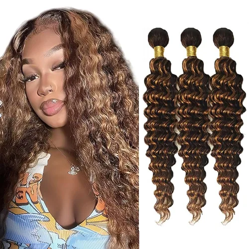 Vista 51 de 300g 1B27 Human Hair Bundles Honey Blonde Bundles Human Hair 10A Brazilian Virgin Remy Hair Extensions 8 10 12 Inch