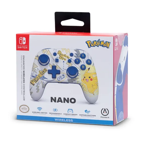 Vista 11 de PowerA Nano Enhanced Wireless Controller for Nintendo Switch - Pokémon: Pikachu School Days, mini, portable, gamepad, motion controls, bluetooth
