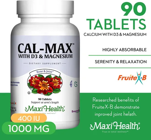 Vista 2 de Calcio 1000 mg con vitamina D3 (400 UI) y magnesio (750 mg) - Suplemento dietético para huesos, dientes, apoyo articular - para hombres y mujeres