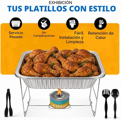 Vista 6 de Juego de platos desechables para bufé, 6 unidades de tamaño medio de 10 x