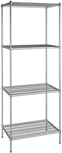 Vista 264 de Kit de 4 estantes de epoxi verde NSF de 21 x 72 pulgadas con postes de 86 pulgadas, estantería de almacenamiento resistente, kit de estantería