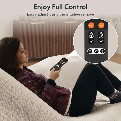 Vista 6 de FLEXISPOT S3K-Lite Base de Marco de Cama Ajustable Tamaño King, Sin Espacio, Inclinación Independiente de Cabeza y Pie, Gravedad Cero, Control