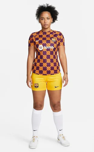 Vista 7 de Nike FC Barcelona Dri-FIT - Camiseta de fútbol para mujer, color amarillo/amarillo/amarillo/blanco/talla S, Amarillo/Amarillo/Amarillo/Blanco