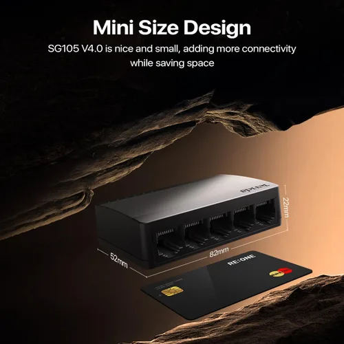 Vista 5 de Tenda Conmutador Ethernet Gigabit no administrado de 5 puertos, divisor Ethernet, concentrador de red, 5 puertos de 10/100/1000Mbps, Plug & Play