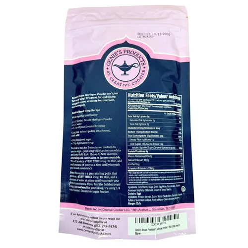 Vista 2 de Polvo de Merengue Premium Genie's Dream, paquete de 1 lb (16 onzas)