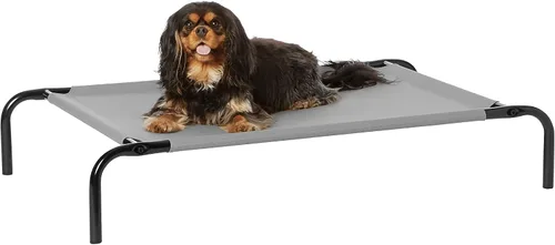 Vista 9 de Amazon Basics - Cama elevada refrescante y transpirable para mascotas, extra grande (60.1 x 37.1 x 8.9 pulgadas), 1 unidad, color gris