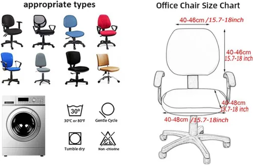 Vista 6 de Funda para silla de oficina de Pascua, funda protectora dividida y elástica universal para silla de trabajo, silla giratoria de computadora, silla
