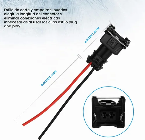 Vista 3 de 8 piezas de conector de inyector de combustible EV1 OBD1 enchufe arnés de cable de cableado coleta telar clip corte para RC, Bosch, Honda, Ford