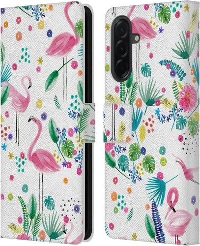 Vista 87 de Head Case Designs Officially Licensed Ninola Brushstrokes Black Summer Patterns Leather Wallet Case Compatible with Samsung Galaxy A07 4G