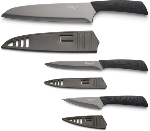 Vista 15 de Hampton Forge Tomodachi HMC01B612L Raintree Ash - Juego de bloques de cuchillos de 13 piezas