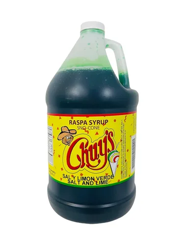 Vista 4 de Sal y Limon Sno - Jarabe de cono de 1 galón de 128 onzas sabor a sal raspa y limón Chuy's