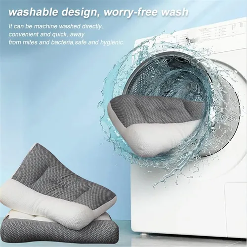Vista 5 de Almohadas súper ergonómicas – Almohada viscoelástica para el cuello para dormir, soporte ajustable para el cuello y los hombros, almohada adecuada