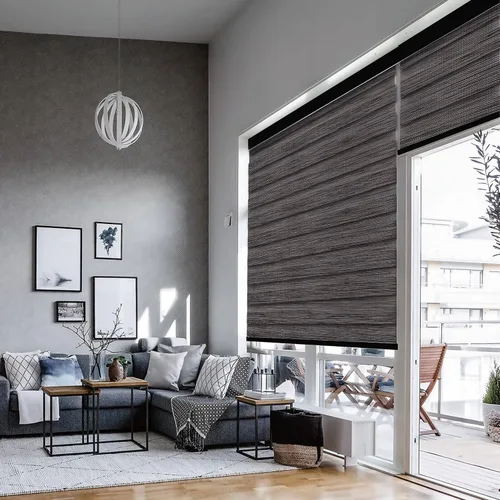 Vista 10 de Persianas Zebra/Persianas Enrollables motorizadas con control remoto (persianas de ventana) con batería recargable. Compatible con hogar