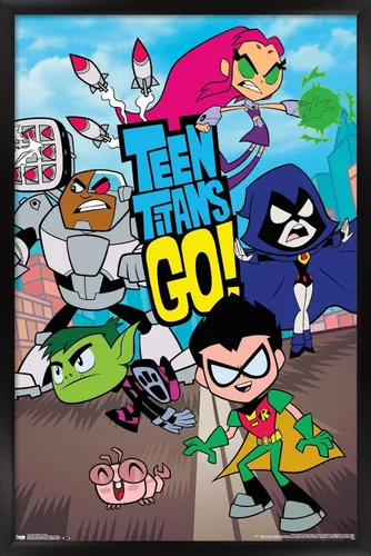 Vista 13 de Trends International DC Comics Teen Titans Go! - Póster de pared grupal, 22.4 pulgadas de largo x 14.7 pulgadas, versión enmarcada en madera