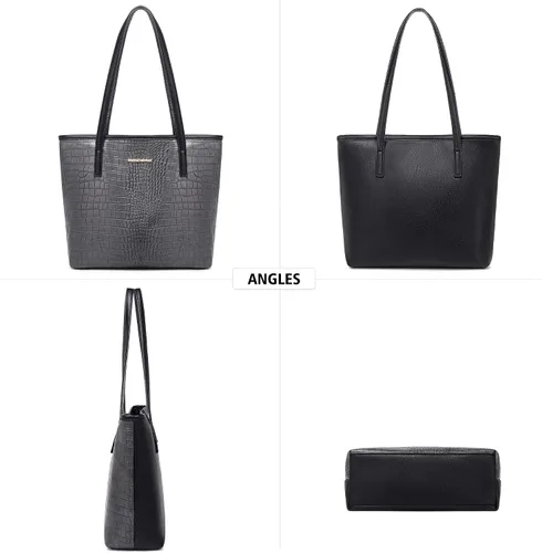 Vista 2 de Montana West Tote Bags Vegan Leather Purses and Handbags for Women Top Handle Ladies Shoulder Bags