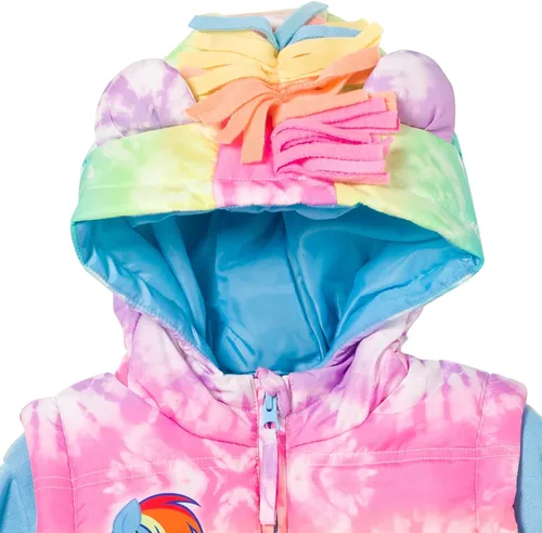 Vista 3 de My Little Pony Rainbow Dash - Chaqueta con cremallera para niñas de niños pequeños a niños pequeños
