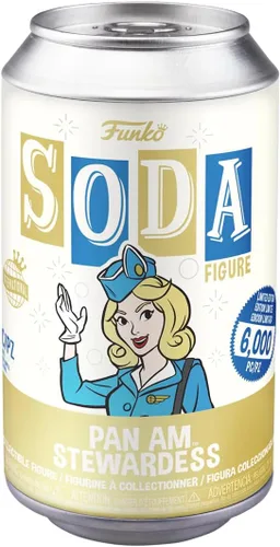 Vista 2 de Funko Vinilo SODA, Pan Am, azafata, 1/6 probabilidades para variante de persecución rara, Pan, Am, figura de vinilo coleccionable, idea de regalo