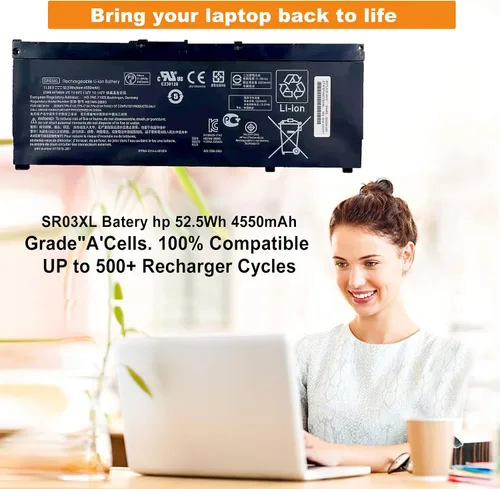 Vista 2 de Reemplazo de batería de 52.5Wh SR03XL L08855-855 para Hp Pavilion 15-CX 15-cx0xxx 15-cx0058wm 15-cx0056wm Envy X360 15-CN 15-CP 17-BW 15-cx0xxx