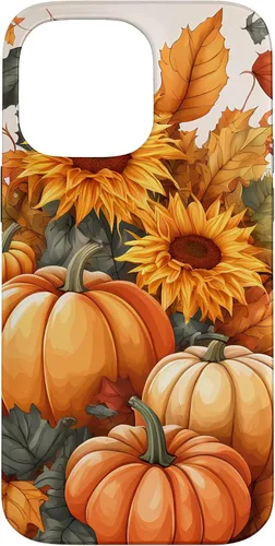 Vista 21 de iPhone 16 Nice Art Of Fall Pumpkins, Sunflowers, And Autumn Leaves Case