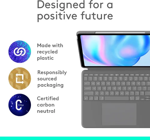 Vista 8 de Logitech Combo Touch - Funda con teclado para iPad Air de 13 pulgadas (M2) (2024), teclado retroiluminado desmontable con soporte, escritura cómoda