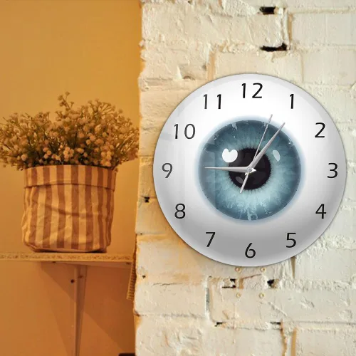Vista 3 de The Geeky Days Reloj de pared silencioso con diseño de ojo pupila visión visión oftalmología reloj de pared silencioso de cuarzo 12 pulgadas todo lo