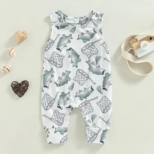 Vista 2 de Conjunto de bebé niño con bonito diseño de dibujos animados sin mangas
