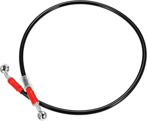 Vista 11 de X AUTOHAUX 25.6 in 25.59" Longitud 0.394 in ID motocicleta freno hidráulico manguera tubo tubo 28° 0° acero inoxidable trenzado cable para ATV