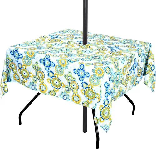 Vista 45 de Poise3EHome - Mantel impermeable antiderrames para exteriores e interiores, para camping, picnic, té de la tarde, asados, flores