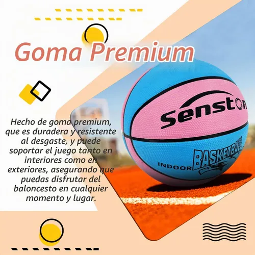 Vista 4 de Senston - Pelotas de baloncesto de tamaño 3/5/6/7, para interiores y exteriores, de 27.5/29.5 pulgadas Azul/Rosa