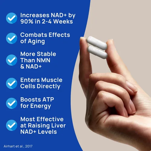 Vista 2 de NAD+ Supplement - 600mg Pure Nicotinamide Riboside (NR) - Healthy Aging, Mental Clarity & Energy Booster - Cell Regeneration Supplements for Women
