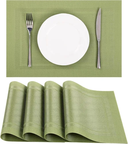 Vista 37 de SHACOS - Caminos de mesa de vinilo tejido, lavables, para uso en interiores o exteriores, fáciles de limpiar