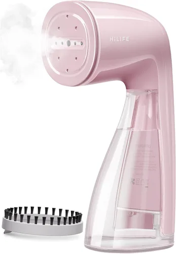 Vista 8 de HiLIFE Vaporizador para ropa, diseño portátil de mano, gran capacidad de 8.1 fl oz, 700 W, fuerte vapor penetrante, elimina las arrugas