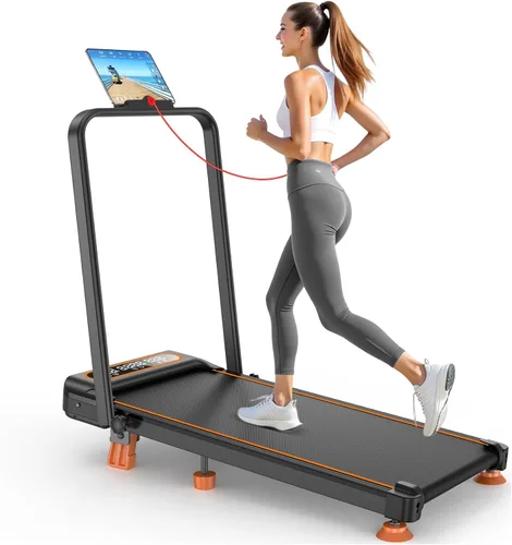 Vista 9 de Walking Pad with 15% Incline/ Handle Bar/Dual Display, 3.5HP Portable Treadmills for Home Small, Foldable Walking Pad Treadmill with Incline 4