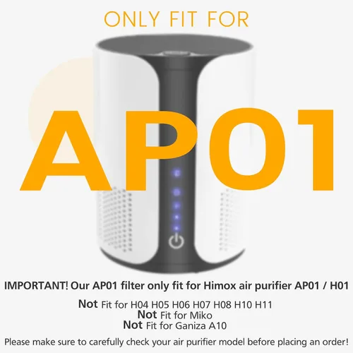 Vista 3 de Reemplazo del filtro AP01 solo compatible con Himox AP01(H01) purificador de aire para reemplazo de filtro Himox, potente filtración de 3 etapas