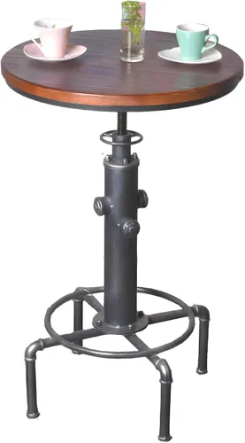 Vista 10 de Topower Mesa de bar industrial de 31.5-41.3 pulgadas, mesa de pub ajustable para cocina, comedor, mesa de café bistró (bronce)