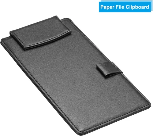 Vista 3 de PATIKIL Portapapeles de cuero sintético A6 de 8.7 x 4.7 pulgadas, organizador de documentos legales, organizador de documentos para oficina