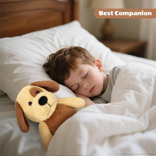 Vista 6 de SuzziPals Animales de peluche de perro Beagle calentables y refrigerables, almohadilla térmica para microondas para calmar y relajar, peluche