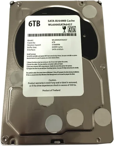 Vista 2 de WL 6TB 64MB caché 5400RPM SATA III (6.0Gb/s) 3.5" DVR de vigilancia interna - con garantía de 1 año