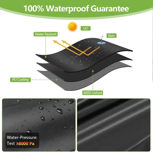 Vista 5 de RICHIE Funda de sofá biplaza para patio, funda impermeable para sofá de 2 plazas para exteriores, con ventilación de aire, resistente a los rayos