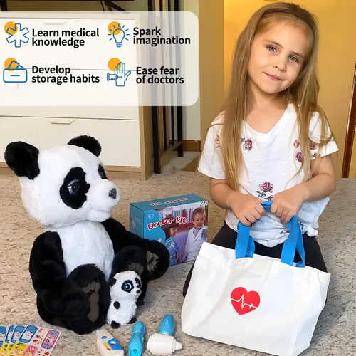 Vista 4 de Liberry Kit médico para niños pequeños de 3 a 5 años, 18 piezas, bolsa de doctor para niños, juguetes de simulación, kit médico duradero
